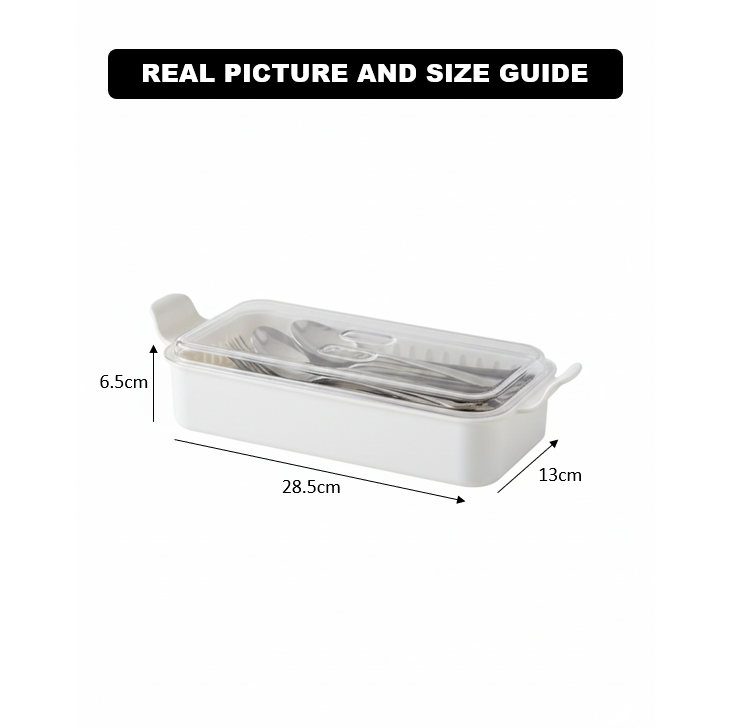 Cutlery Box with Lid and Drain (1035) by Limon