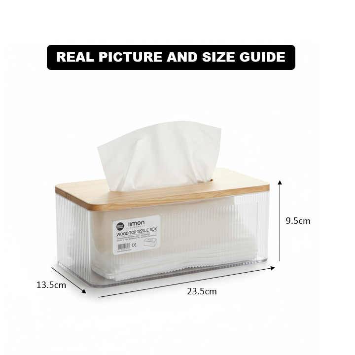 ClearView Wooden Lid Tissue Box (2372) by Limon