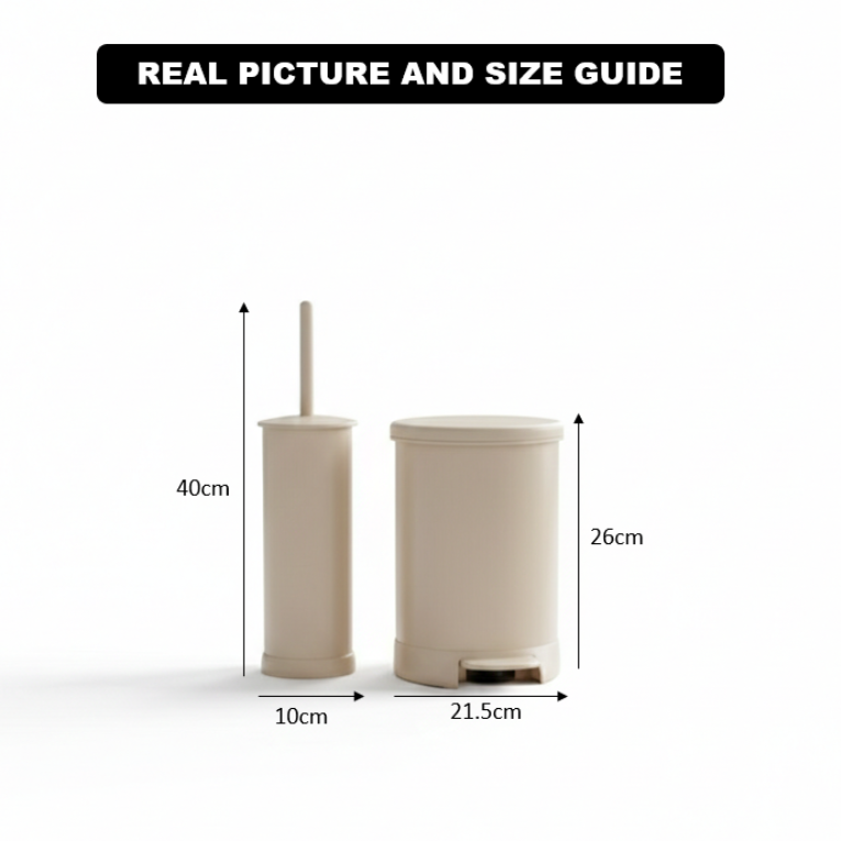 2 Pcs Dustbin With Brush (1298) By Limon