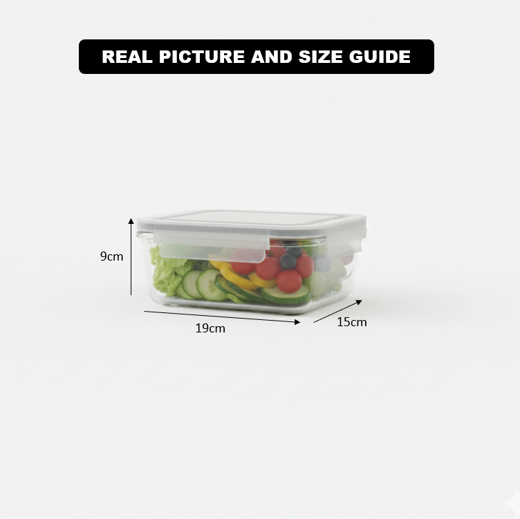 Rectangular Glass Container with Lid by Limon