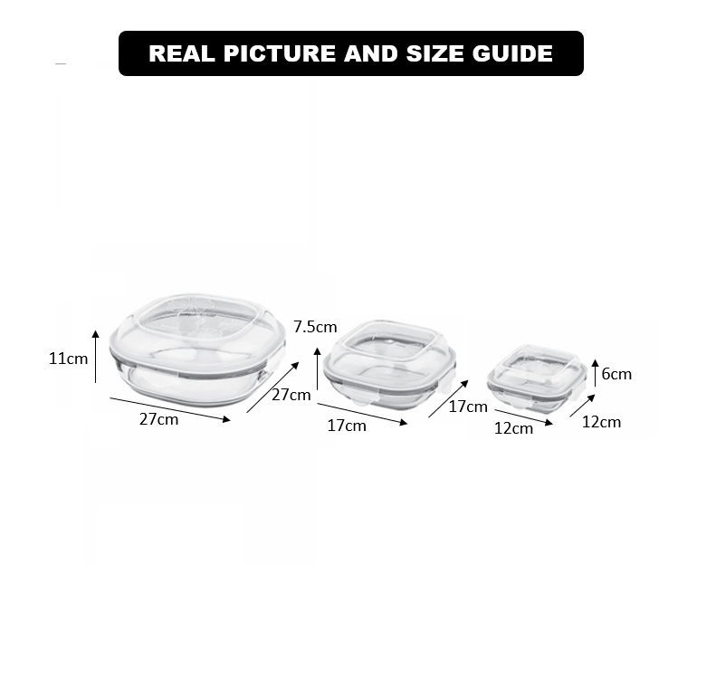 ServeNStore Square Glass Containers with Lids by Limon