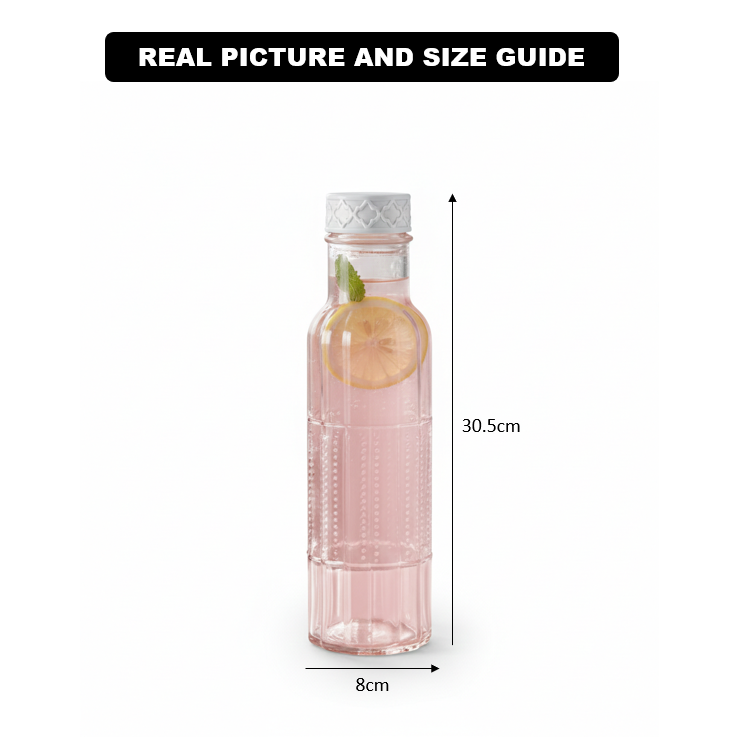 Ribbed Elegance Glass Bottle 1100ml (1934) by Limon