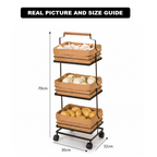 3-Tier Metal Storage Rack With Fabric Cover Baskets (232300) by Limon