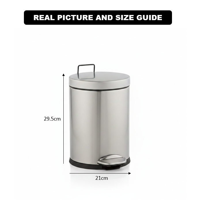 Steel Dustbin with Pedal & Removable Inner Bucket (2117) by Limon