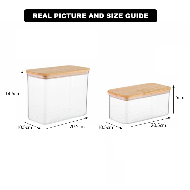 Rectangular Airtight WoodTop Canister by Limon