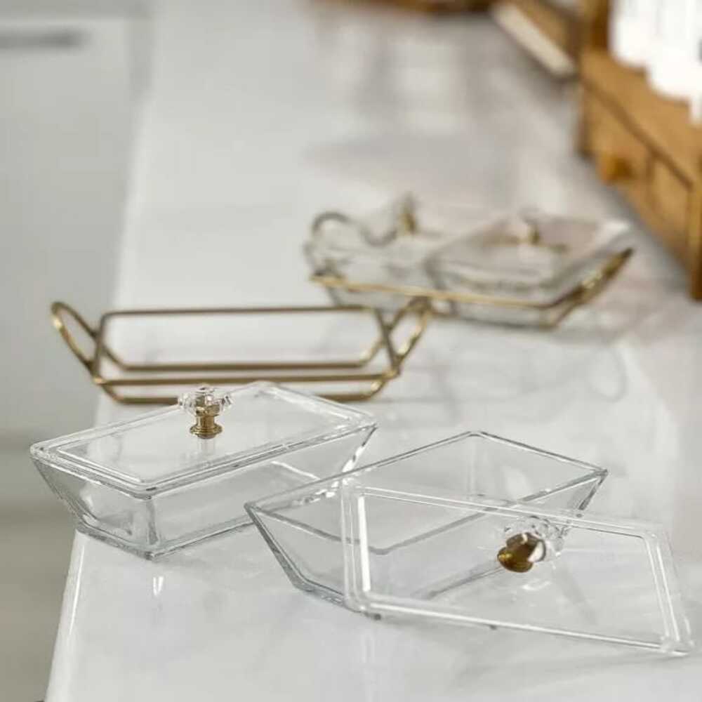 Signature Rectangular Snack Serving Tray Set by Limon