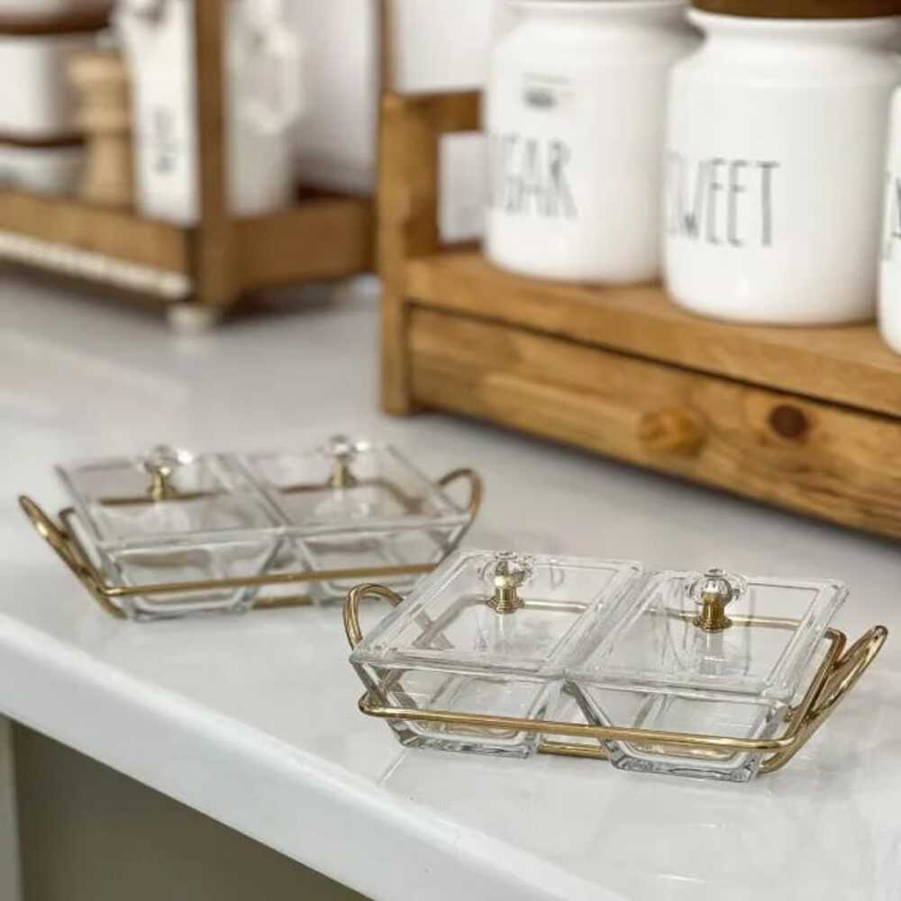 Signature Rectangular Snack Serving Tray Set by Limon