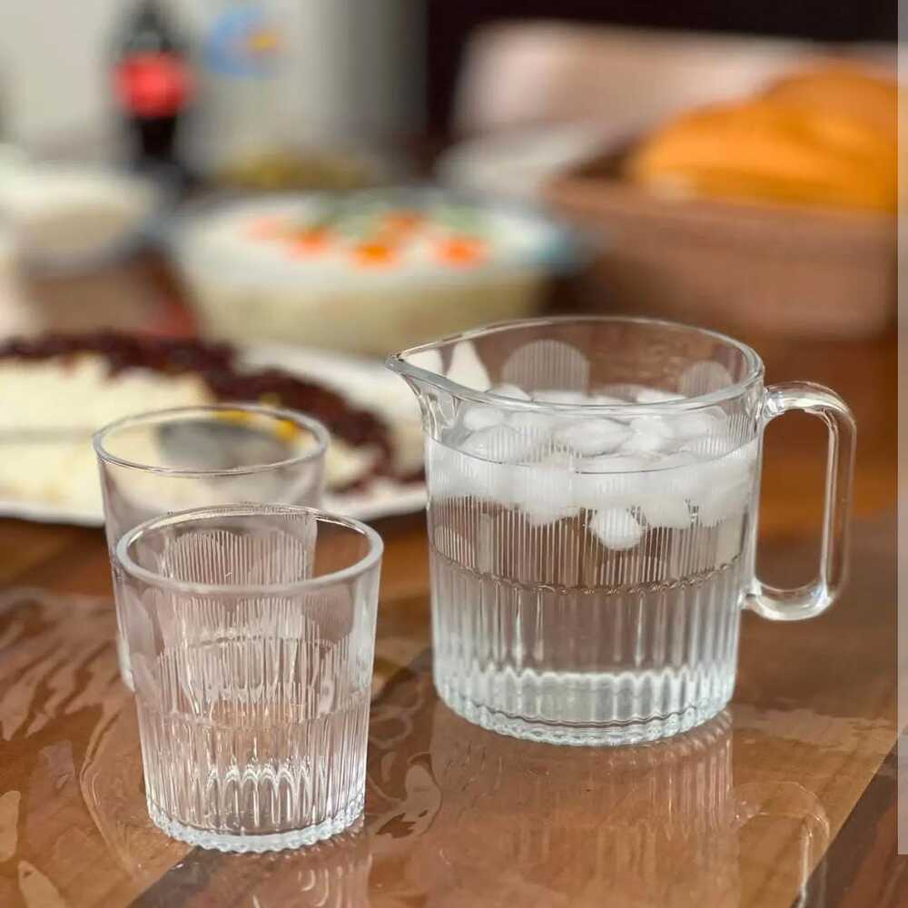 CrystalServe Ribbed Pitcher & Glasses Set (2318) by Limon