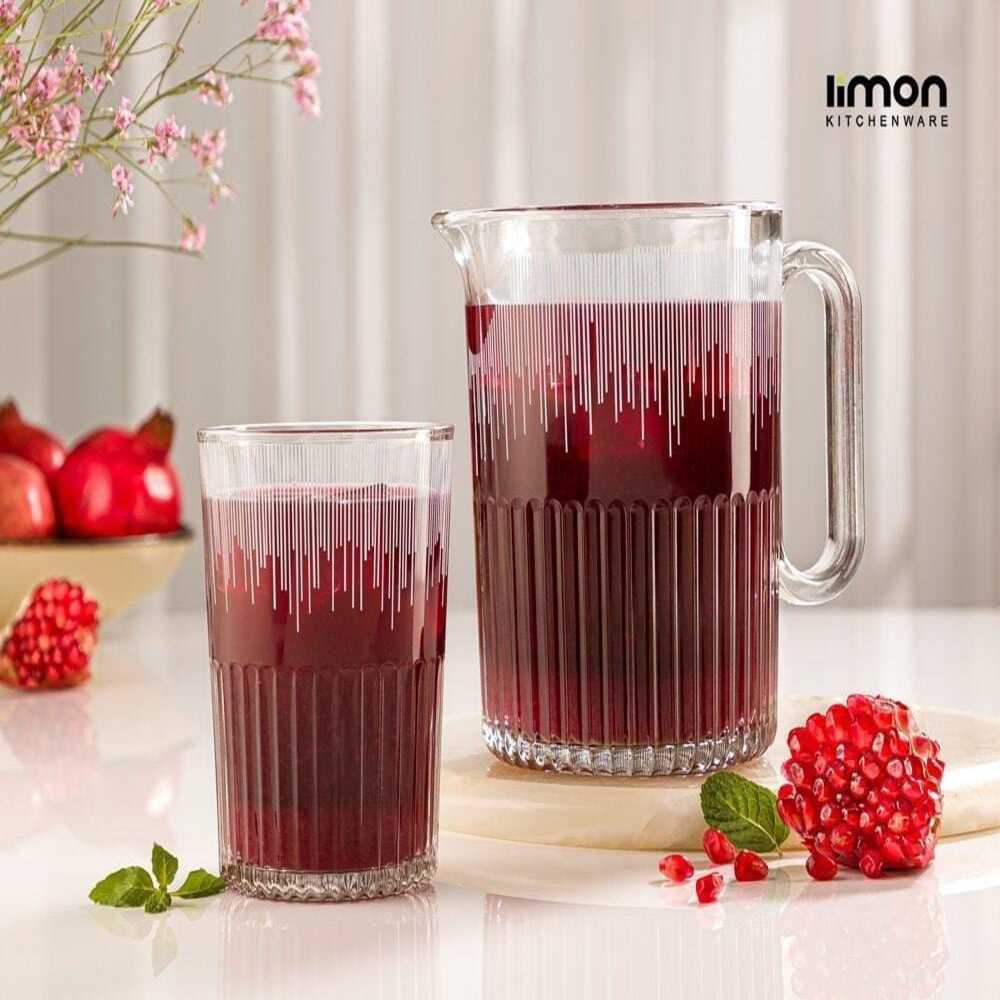 CrystalServe Ribbed Pitcher & Glasses Set (2318) by Limon Secondary image