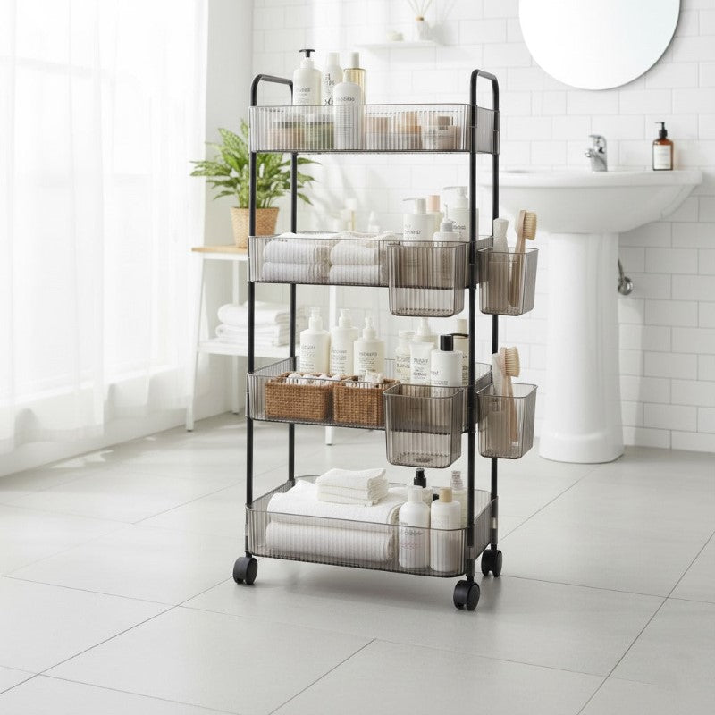 4-Tier Acrylic Utility Rolling Trolley (2374) by Limon Secondary image