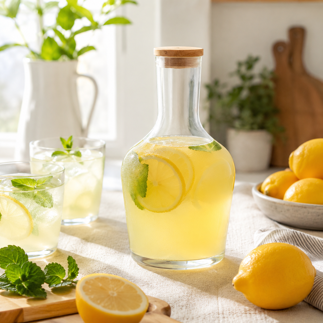 1.5 Liter Glass Carafe with Wooden Lid (2272) by Limon Main image