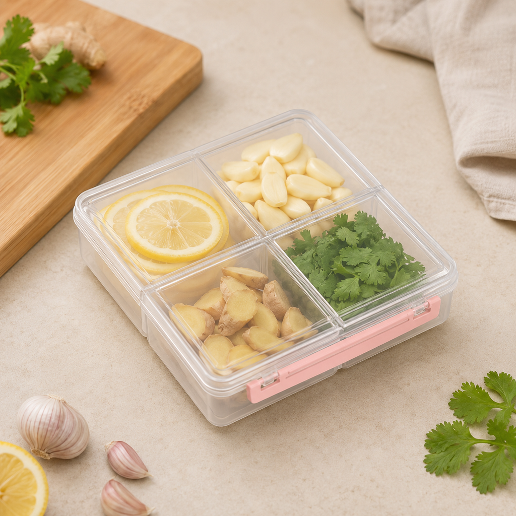 4 Section Freezer Box with Lid (22835) by Limon