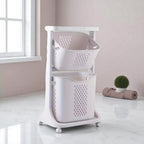 2-Tier Moveable Laundary Basket with Top Storage (2141) by Limon